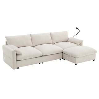 96.5'' L-Shaped Sectional Sofa with Storage Ottoman Dweva