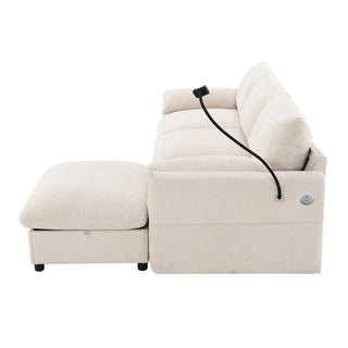 96.5'' L-Shaped Sectional Sofa with Storage Ottoman Dweva