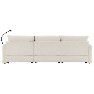 96.5'' L-Shaped Sectional Sofa with Storage Ottoman Dweva