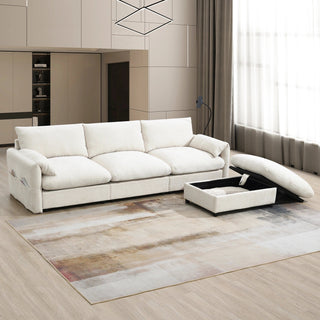 96.5'' L-Shaped Sectional Sofa with Storage Ottoman Dweva