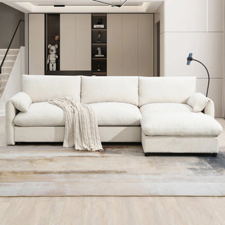 96.5'' L-Shaped Sectional Sofa with Storage Ottoman Dweva