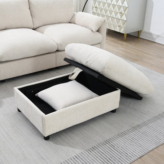 96.5'' L-Shaped Sectional Sofa with Storage Ottoman Dweva
