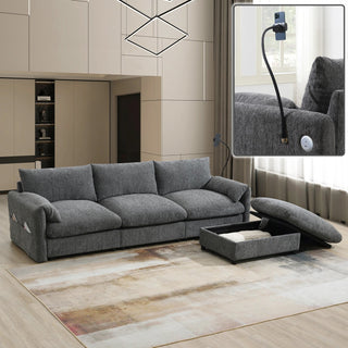 96.5'' L-Shaped Sectional Sofa with Storage Ottoman Dweva