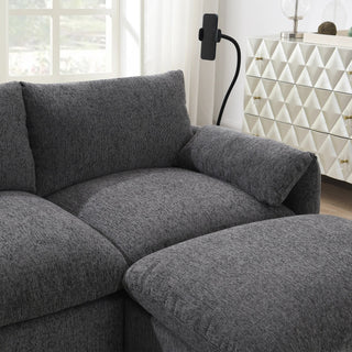 96.5'' L-Shaped Sectional Sofa with Storage Ottoman Dweva