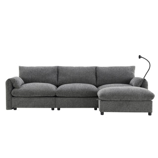 96.5'' L-Shaped Sectional Sofa with Storage Ottoman Dweva