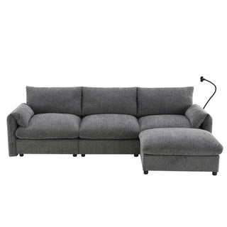 96.5'' L-Shaped Sectional Sofa with Storage Ottoman Dweva