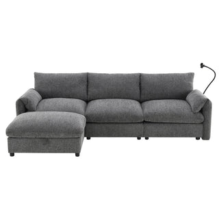 96.5'' L-Shaped Sectional Sofa with Storage Ottoman Dweva