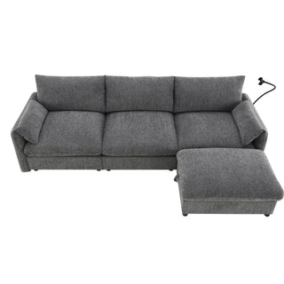 96.5'' L-Shaped Sectional Sofa with Storage Ottoman Dweva