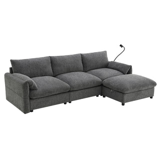 96.5'' L-Shaped Sectional Sofa with Storage Ottoman Dweva