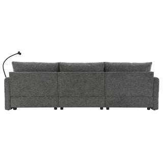 96.5'' L-Shaped Sectional Sofa with Storage Ottoman Dweva