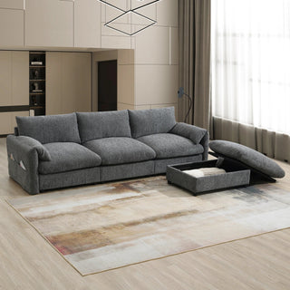 96.5'' L-Shaped Sectional Sofa with Storage Ottoman Dweva