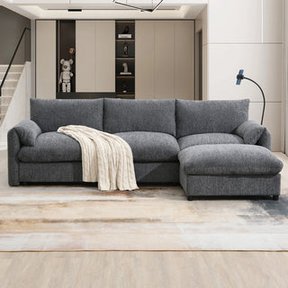 96.5'' L-Shaped Sectional Sofa with Storage Ottoman Dweva
