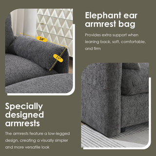 96.5'' L-Shaped Sectional Sofa with Storage Ottoman Dweva