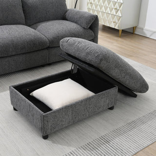 96.5'' L-Shaped Sectional Sofa with Storage Ottoman Dweva