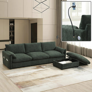 96.5'' L-Shaped Sectional Sofa with Storage Ottoman Dweva