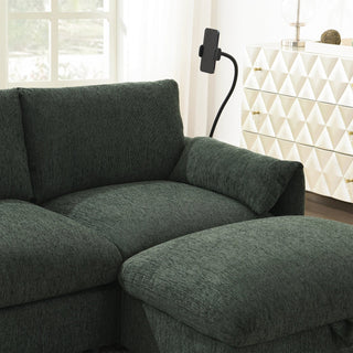 96.5'' L-Shaped Sectional Sofa with Storage Ottoman Dweva