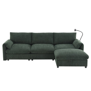 96.5'' L-Shaped Sectional Sofa with Storage Ottoman Dweva