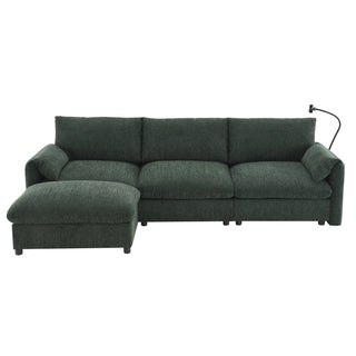96.5'' L-Shaped Sectional Sofa with Storage Ottoman Dweva