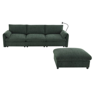 96.5'' L-Shaped Sectional Sofa with Storage Ottoman Dweva