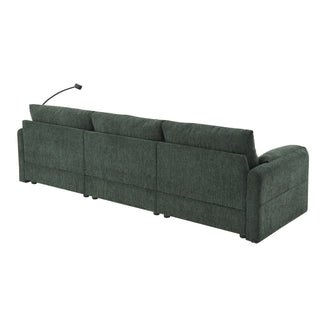 96.5'' L-Shaped Sectional Sofa with Storage Ottoman Dweva