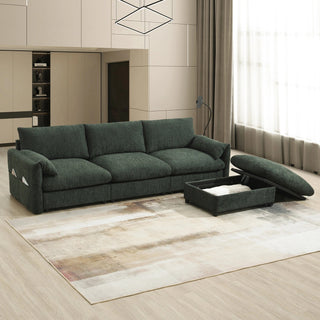 96.5'' L-Shaped Sectional Sofa with Storage Ottoman Dweva