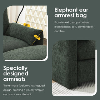 96.5'' L-Shaped Sectional Sofa with Storage Ottoman Dweva