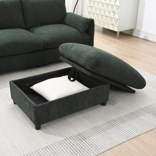 96.5'' L-Shaped Sectional Sofa with Storage Ottoman Dweva