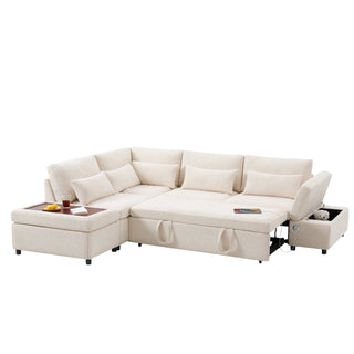 107'' Sectional Sleeper Sofa Bed with Pull Out Couch Dweva