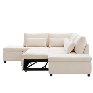 107'' Sectional Sleeper Sofa Bed with Pull Out Couch Dweva