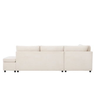 107'' Sectional Sleeper Sofa Bed with Pull Out Couch Dweva