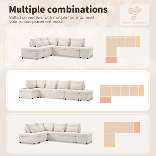 107'' Sectional Sleeper Sofa Bed with Pull Out Couch Dweva