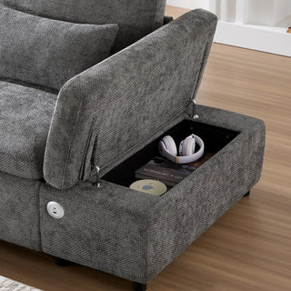 107'' Sectional Sleeper Sofa Bed with Pull Out Couch Dweva
