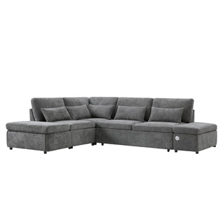 107'' Sectional Sleeper Sofa Bed with Pull Out Couch Dweva
