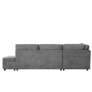 107'' Sectional Sleeper Sofa Bed with Pull Out Couch Dweva