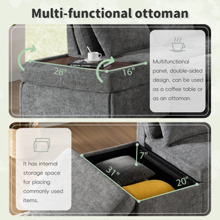 107'' Sectional Sleeper Sofa Bed with Pull Out Couch Dweva