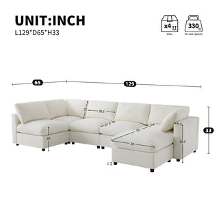129" Modular Sectional Sofa Dweva