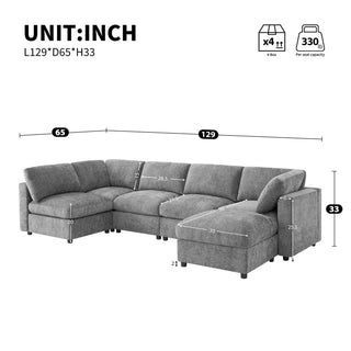 129" Modular Sectional Sofa Dweva