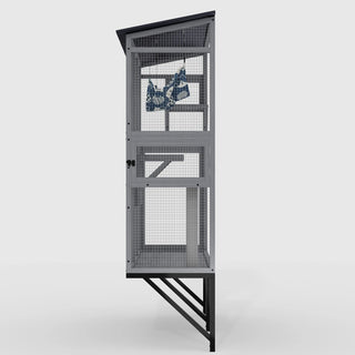 Large Cat Catio – Expandable Window Box Enclosure for Multiple Indoor Cats, Cat Perch House with 3 platforms,1 hammock and 3 doors, All-Weather Use Dweva
