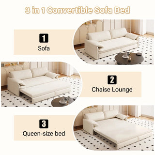 66" Queen Pull Out Sofa Bed, 3-in-1 Convertible Sleeper Sofa with Side Storage,Multi-Functional Velvet Loveseat Bed for Living Room,Bedroom,Apartment,Office.(Old Sku:W1885P214783,New sku:W1885S00113) Dweva