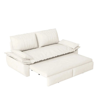 73.2"Queen Pull Out Sofa Bed,3-in-1 Convertible Sleeper Sofa,Multi-Functional Velvet Loveseat Bed,Beige(Old Sku:W1885S00049,New Sku:W1885S00188) Dweva