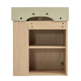 [Video] 21.6" Modern Floating Bathroom Vanity with Ceramic Basin - Perfect for Small Bathrooms, Right side storage Dweva