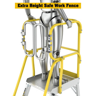 5 Step 375lbs Aluminum Rolling Platform Ladder Dweva
