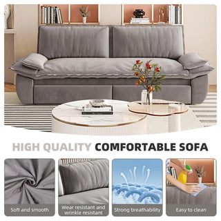73.2" Queen Pull Out Sofa Bed,3-in-1 Convertible Sleeper Sofa,Multi-Functional Velvet Loveseat Bed,Grey(Old Sku:W1885P154642/W1885P214789,New Sku:W1885S00121) Dweva