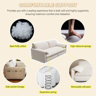 66" Queen Pull Out Sofa Bed, 3-in-1 Convertible Sleeper Sofa with Side Storage,Multi-Functional Velvet Loveseat Bed for Living Room,Bedroom,Apartment,Office.(Old Sku:W1885P214783,New sku:W1885S00113) Dweva