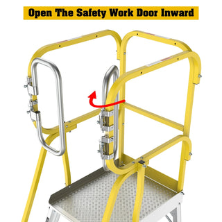 5 Step 375lbs Aluminum Rolling Platform Ladder Dweva