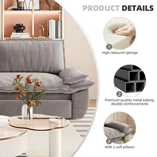 73.2" Queen Pull Out Sofa Bed,3-in-1 Convertible Sleeper Sofa,Multi-Functional Velvet Loveseat Bed,Grey(Old Sku:W1885P154642/W1885P214789,New Sku:W1885S00121) Dweva