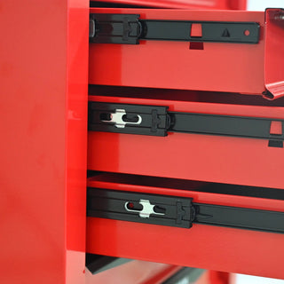 Rolling Metal Tool Chest with 6 Drawers, 20" 6-Drawer Tool Chest Cabinet with Ball Bearing Drawer Slides, Steel Tool Storage Box Organizer -Red&Black Dweva