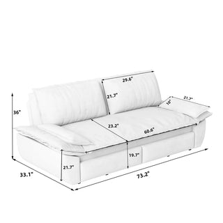 73.2"Queen Pull Out Sofa Bed,3-in-1 Convertible Sleeper Sofa,Multi-Functional Velvet Loveseat Bed,Beige(Old Sku:W1885P214787,New Sku:W1885S00119/W1885S00188) Dweva