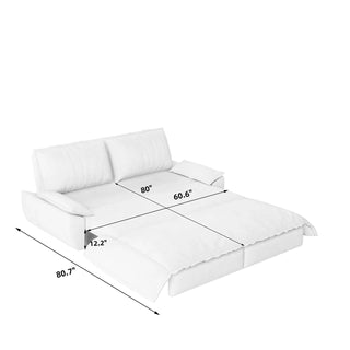 73.2"Queen Pull Out Sofa Bed,3-in-1 Convertible Sleeper Sofa,Multi-Functional Velvet Loveseat Bed,Beige(Old Sku:W1885P214787,New Sku:W1885S00119/W1885S00188) Dweva