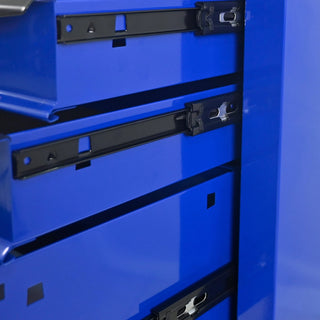 Rolling Metal Tool Chest with 4 Drawers, 20" 4-Drawer Tool Chest Cabinet with Ball Bearing Drawer Slides, Steel Tool Storage Box Organizer -BLACK&BLUE Dweva